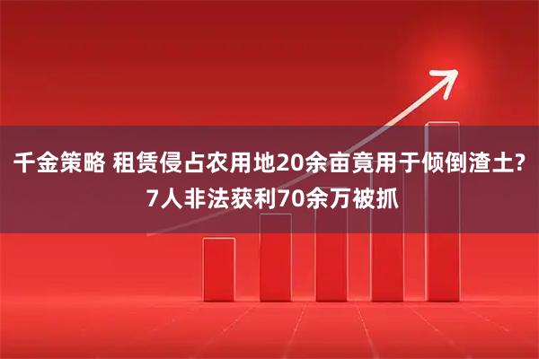 千金策略 租赁侵占农用地20余亩竟用于倾倒渣土? 7人非法获利70余万被抓