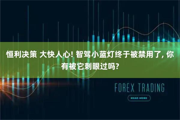 恒利决策 大快人心! 智驾小蓝灯终于被禁用了, 你有被它刺眼过吗?